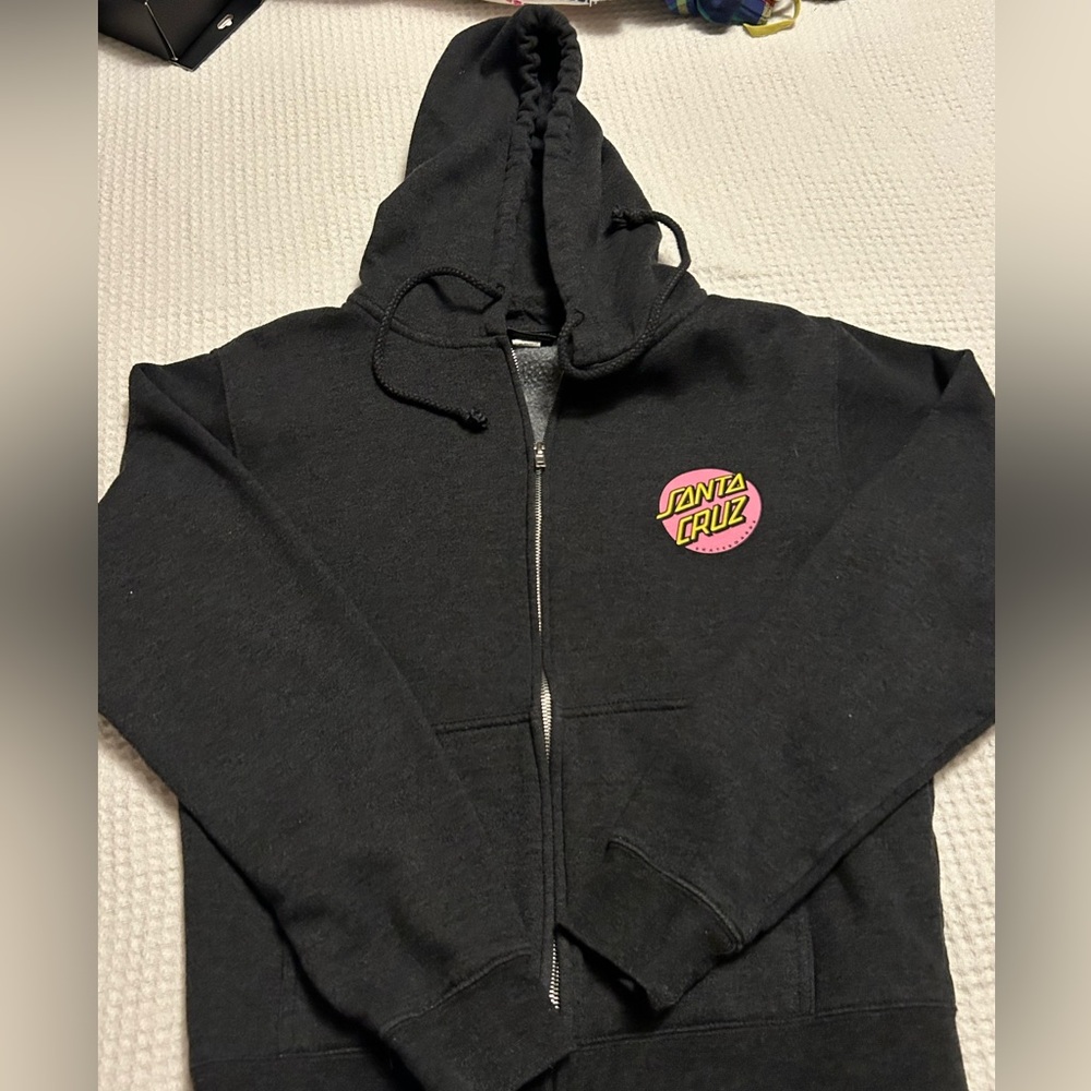 Santa Cruz Skate Zip Hoodie Pink Dot